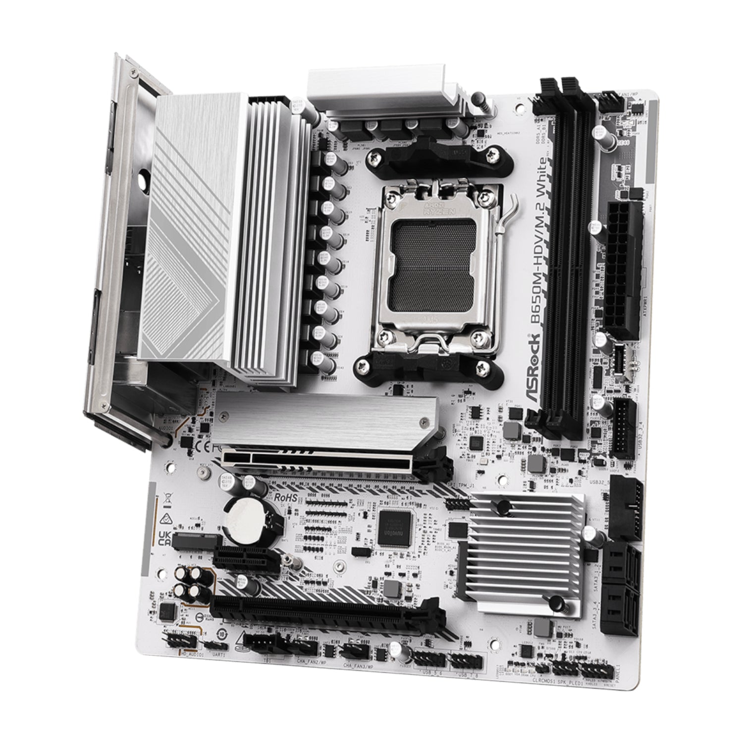 ASRock B650M-HDV/M.2 AM5 Micro-ATX Motherboard - White