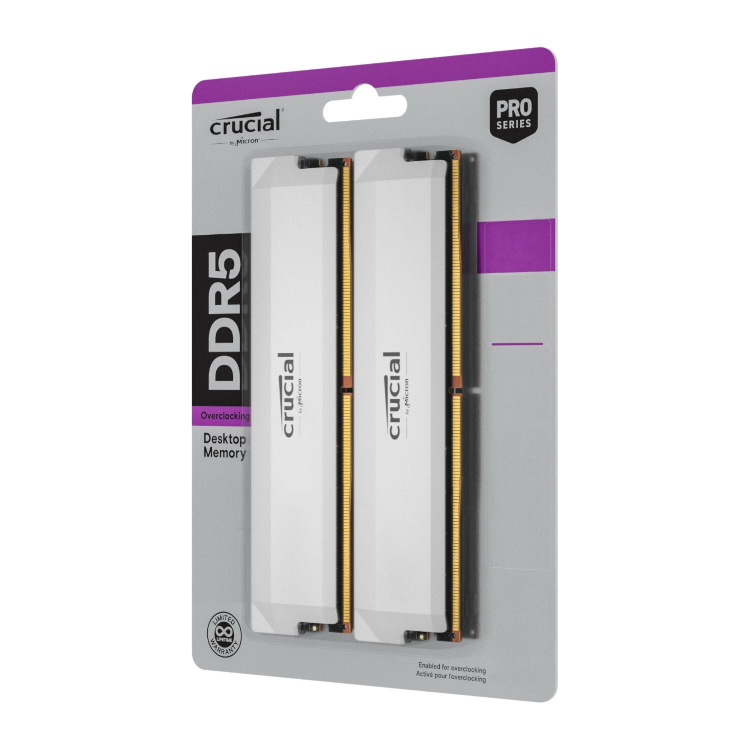 Crucial Pro Overclocking 16GB 6000Mhz DDR5 Desktop Memory White