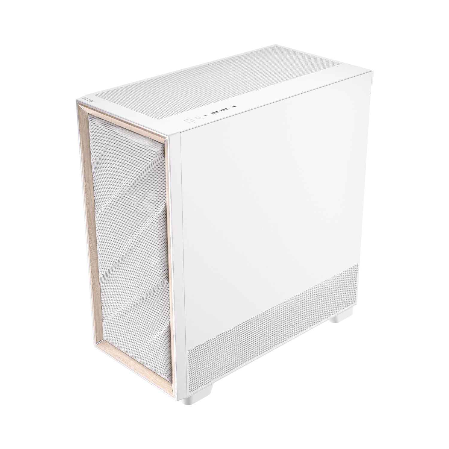 Antec FLUX Mid-Tower E-ATX Gaming Chassis Wood Front Panel - White