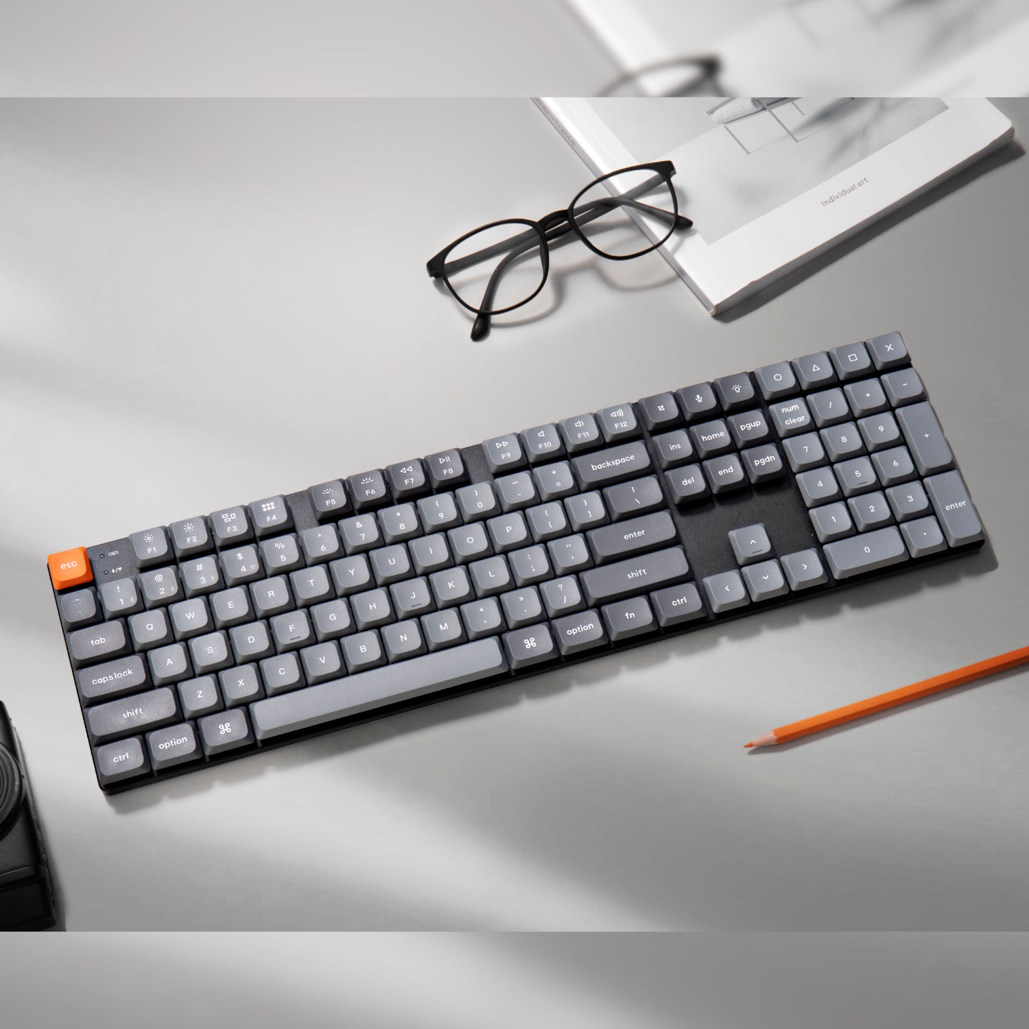 Keychron K5 Max QMK/VIA Full-sized Wireless Custom Mechanical Keyboard | RED Switches
