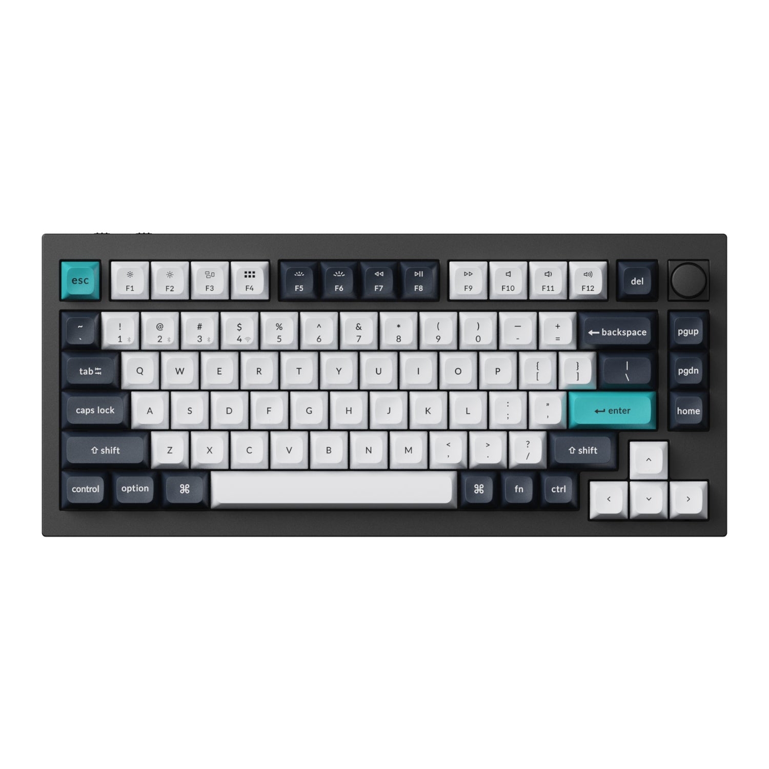 Keychron Q1 Max QMK/VIA RGB Wireless Custom Mechanical Keyboard (Gateron RED Switches) - Black