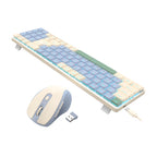 Redragon BS8772 Wireless Keyboard and Mouse Combo - Cream/Blue