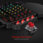 REDRAGON Diti Elite Pro One-Handed RGB Wireless Mechanical Gaming Keyboard - Black