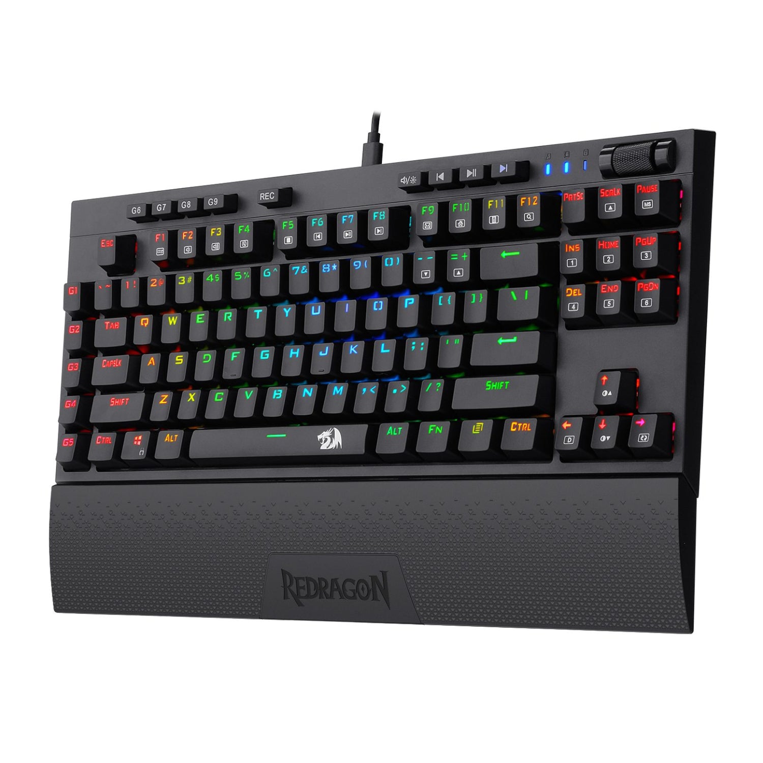 Redragon K588 RGB Pro BROADSWORD TKL Mechanical Wired Gaming Keyboard - Black