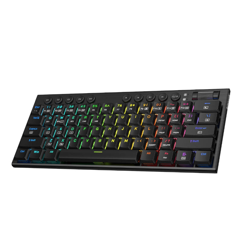 REDRAGON Horus Mini Pro 61Key Wireless Bluetooth Red Switch RGB Low Profile Gaming Mechanical Keyboard - Black