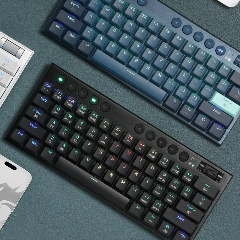 REDRAGON Horus Mini Pro 61Key Wireless Bluetooth Red Switch RGB Low Profile Gaming Mechanical Keyboard - Black