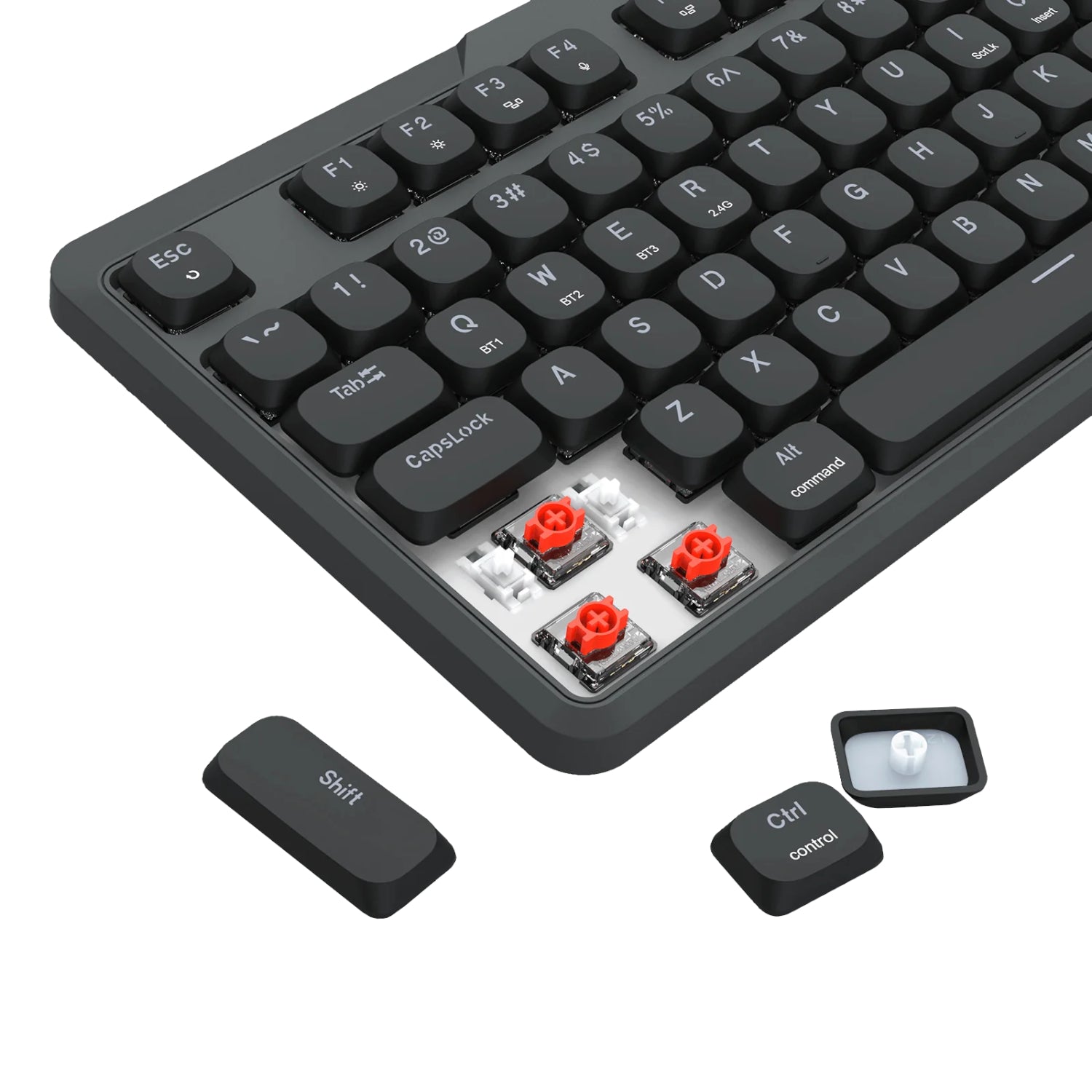 Redragon AETHER K706 PRO Wireless Mechanical Keyboard (75% Layout, Tri-Mode, Gasket Mount, Low-Profile Red Switches)