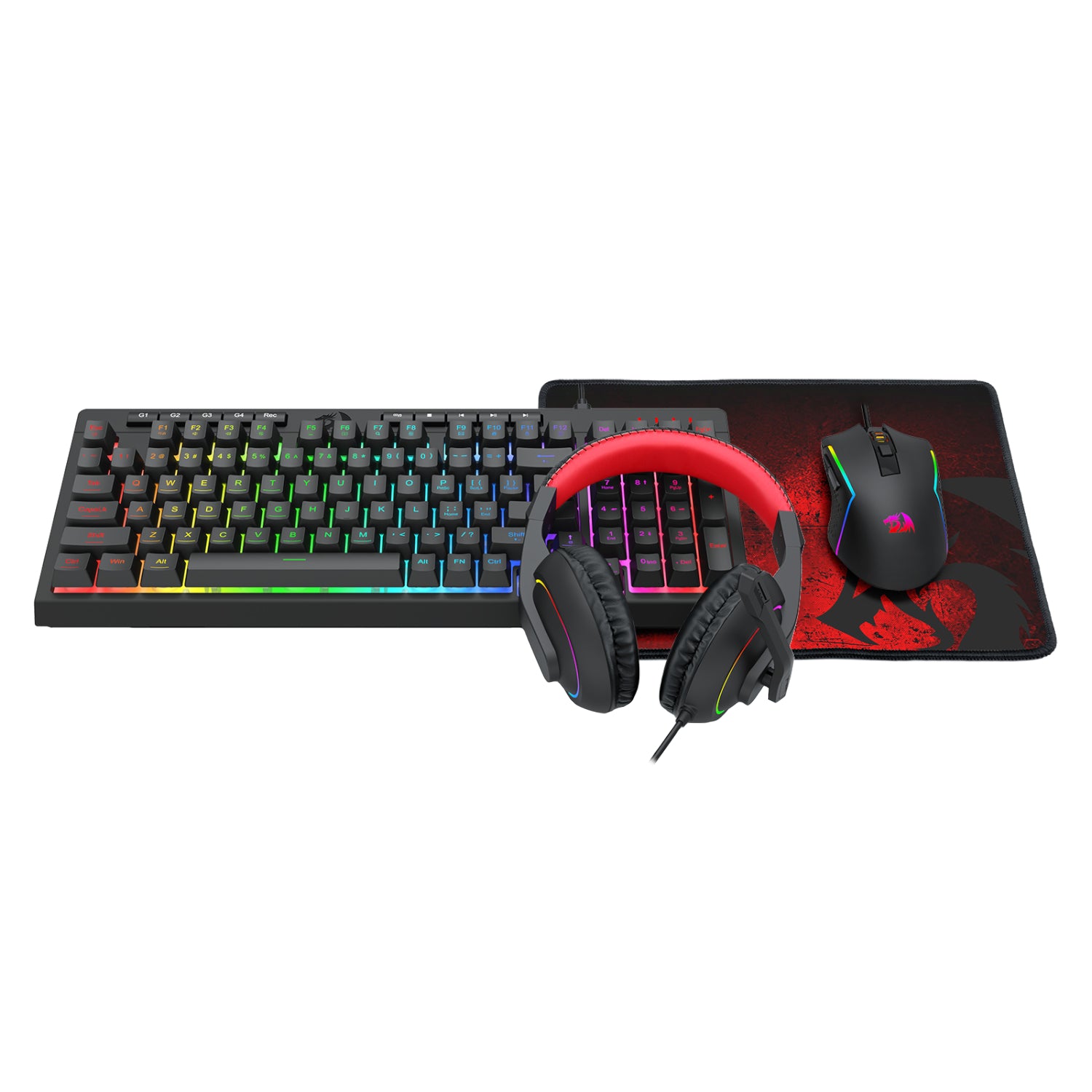 Redragon 4-in-1 Keyboard | Mouse | Mousepad | RGB Headset Gaming Combo